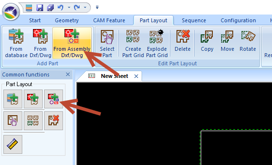 load dxf file from multiple parts file